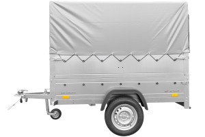 Remorque simple essieu 200×106 avec bâche haute, arceau, rehausses de ridelles et roue jockey – Garden Trailer 200 KIPP