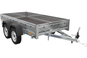 unitrailer 264/2 kipp avec roue jockey, tiges de support et bâche plate bleue